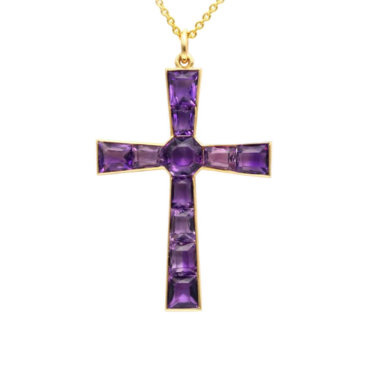 Pendentif en or jaune et améthystes