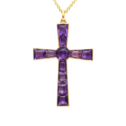 Pendentif en or jaune et améthystes