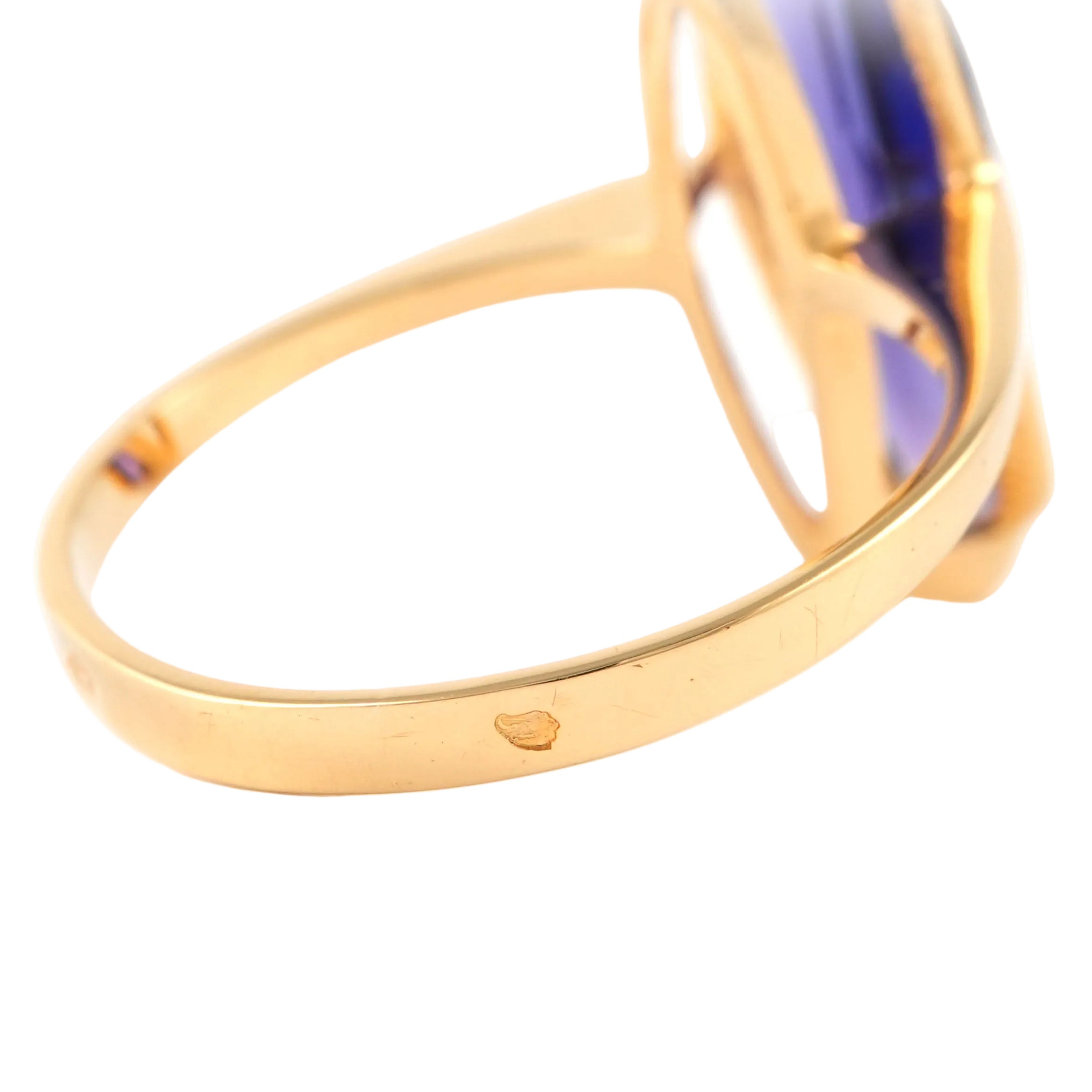 Bague Solitaire en or jaune et améthyste