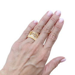 Bague Boucheron "Quatre Radiant Edition Ajourée", or jaune, or blanc, diamants.
