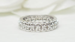 Alliance américaine ancienne en or blanc et diamants - Castafiore