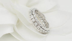 Alliance américaine ancienne en or blanc et diamants - Castafiore