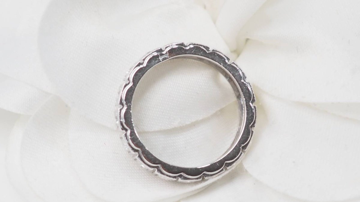 Alliance américaine ancienne en platine et diamants - Castafiore