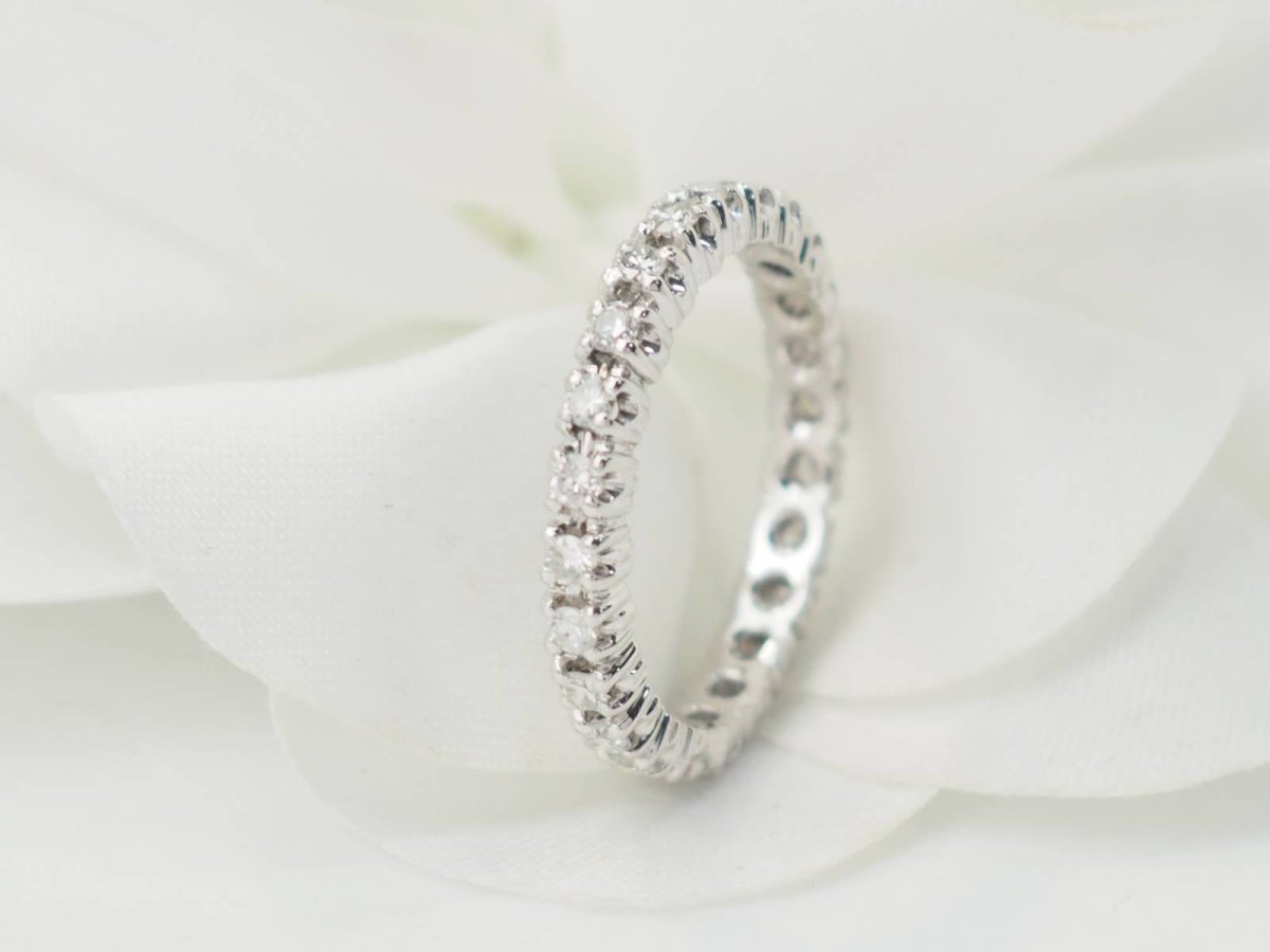 Alliance américaine en or blanc et diamants 0,75ct - Castafiore