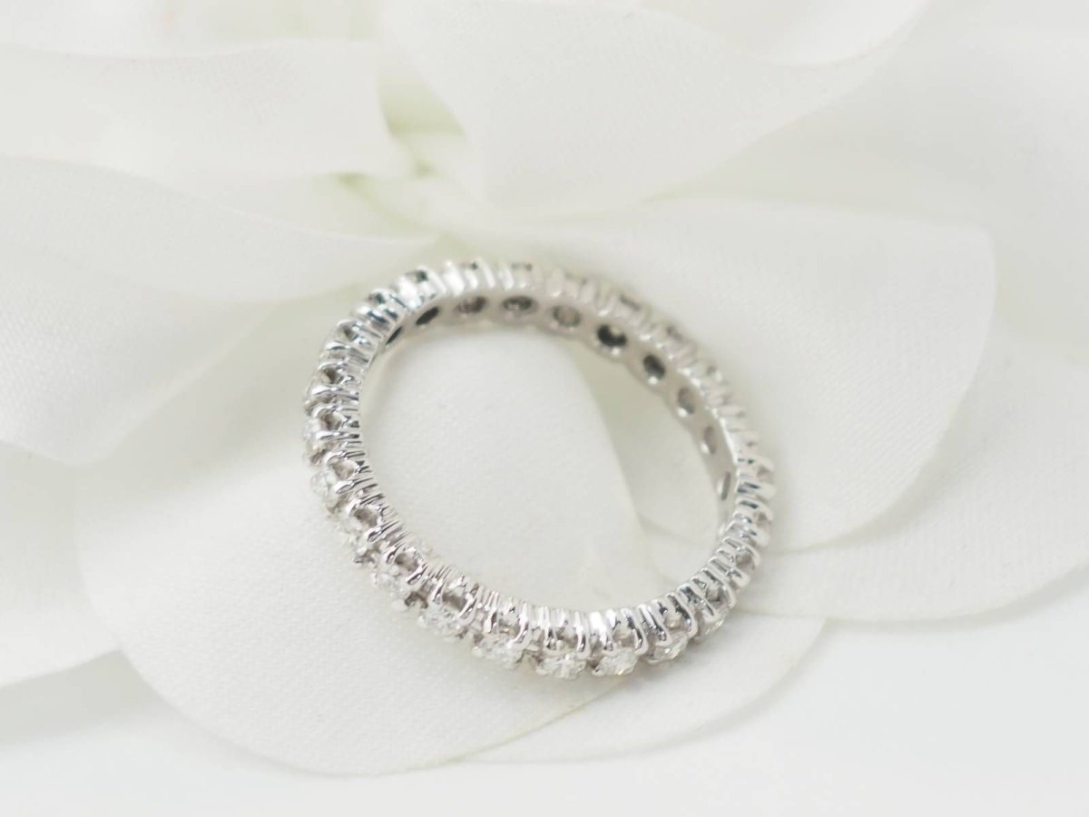 Alliance américaine en or blanc et diamants 0,75ct - Castafiore