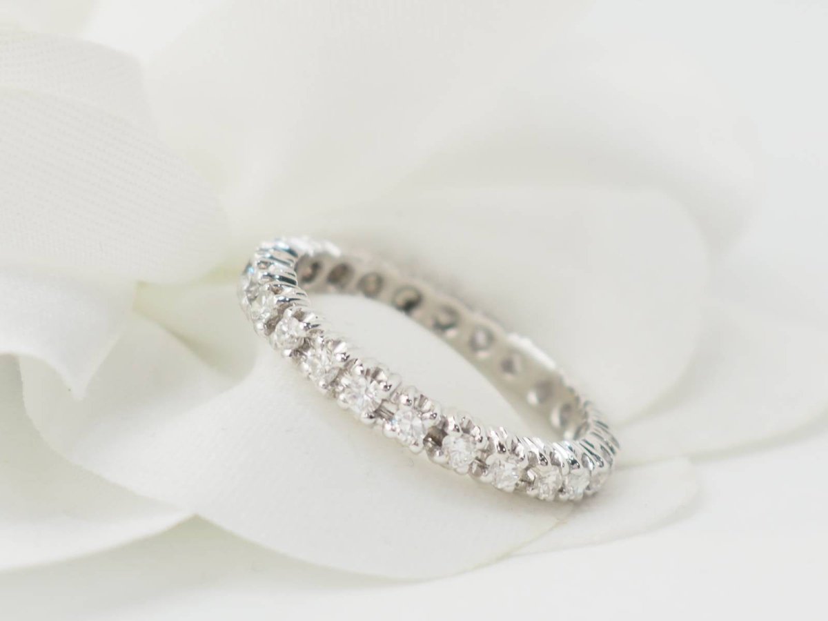 Alliance américaine en or blanc et diamants 0,75ct - Castafiore