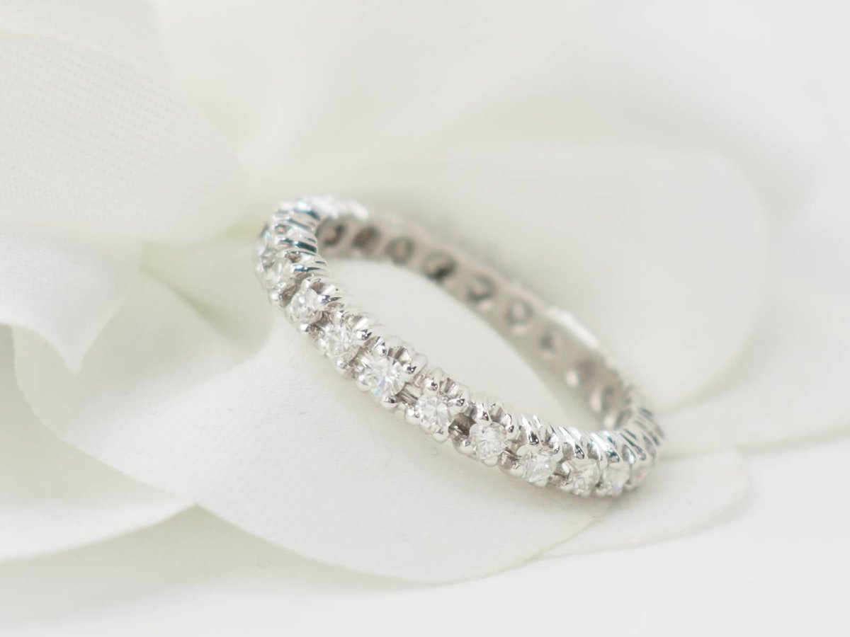 Alliance américaine en or blanc et diamants 0,75ct - Castafiore