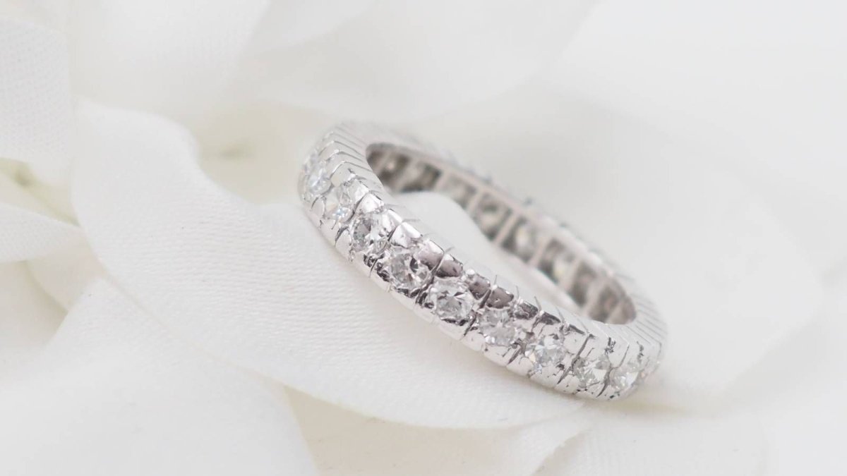 Alliance américaine en platine et diamants 0.92ct - Castafiore