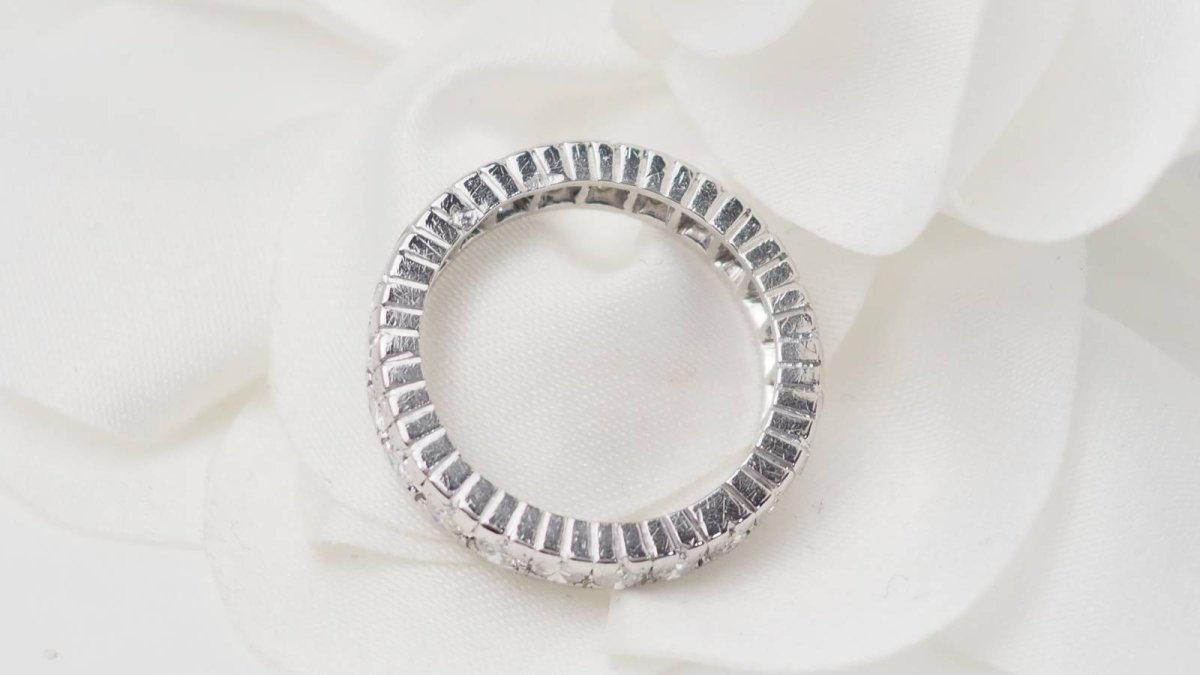 Alliance américaine en platine et diamants 0.92ct - Castafiore