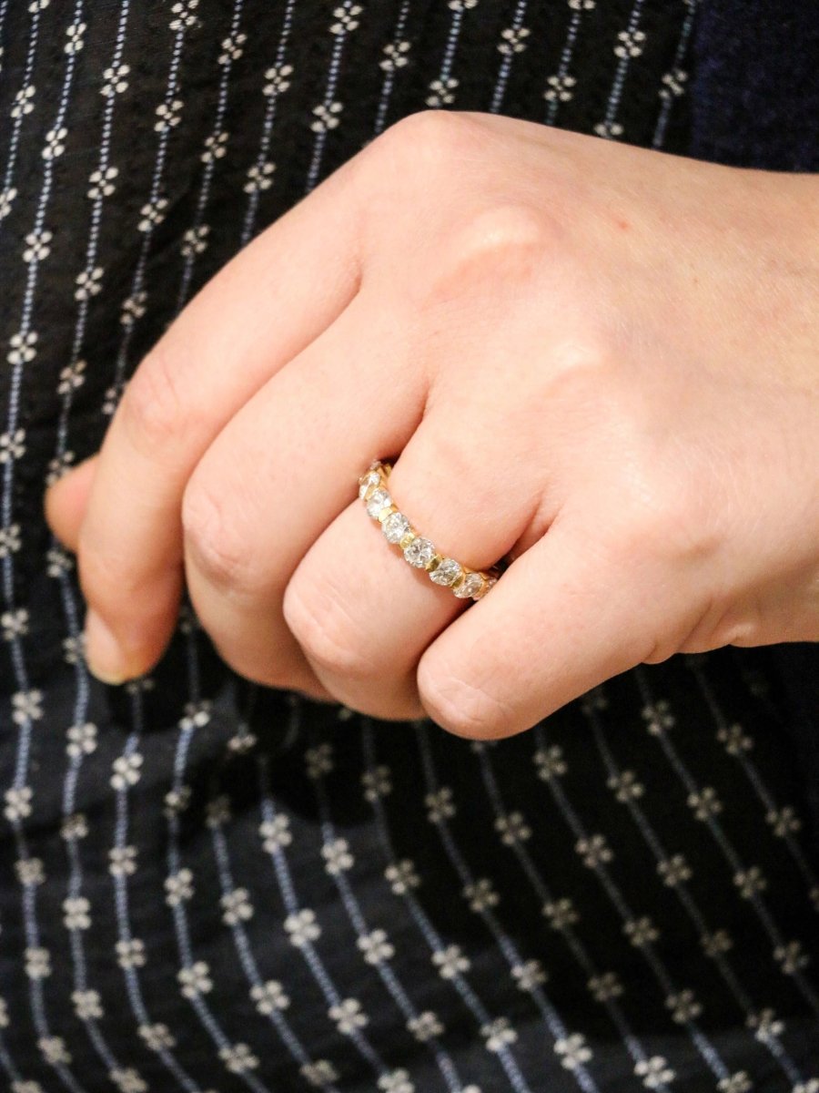 Alliance américaine vintage en or jaune et diamants - Castafiore