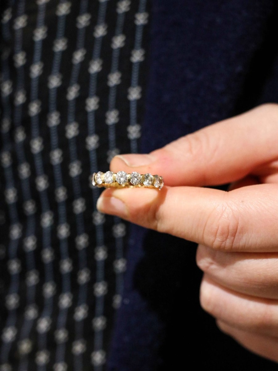 Alliance américaine vintage en or jaune et diamants - Castafiore