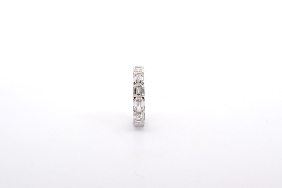 Alliance diamants taille émeraude en or 18k - Castafiore