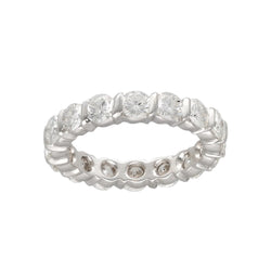 Alliance en or gris 18 Cts avec 2,40 Cts de diamants H - VS. Taille 50 - Castafiore