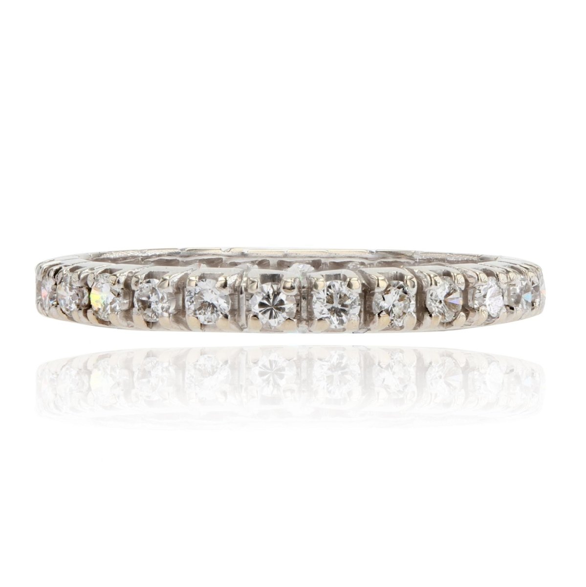 Alliance or blanc diamants à griffes - Castafiore