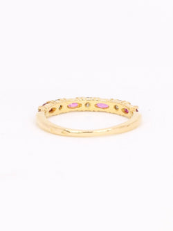 Alliance or jaune diamants tourmalines roses - Castafiore