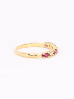 Alliance or jaune diamants tourmalines roses - Castafiore