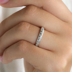 Alliance vintage en or blanc et diamants - Castafiore