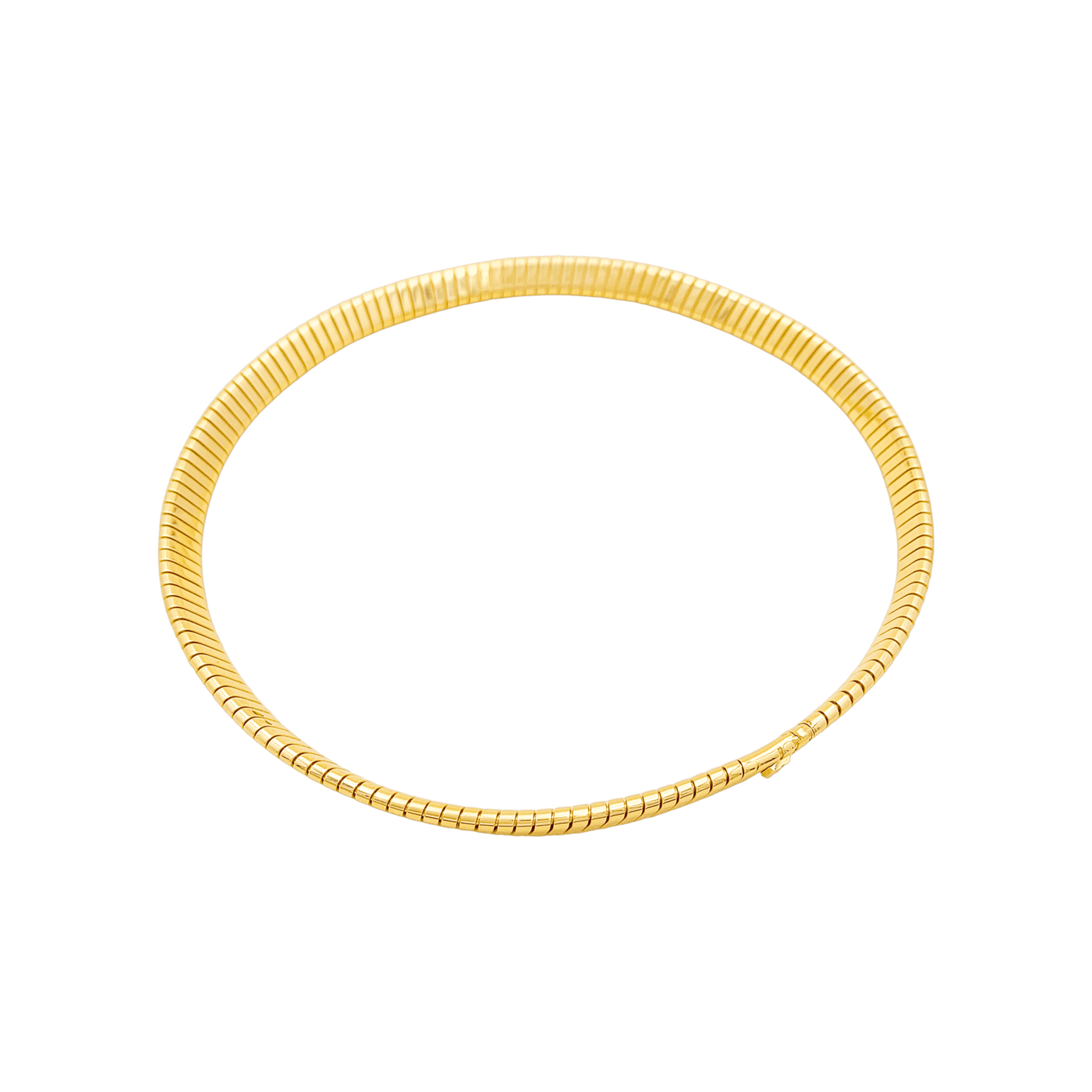 Collier Bulgari, "Tubogas" or jaune et diamants.