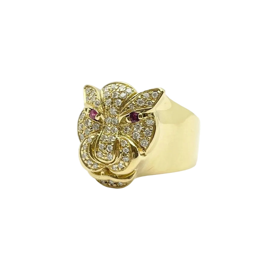 Anello oro 18KT con rubini naturali e diamanti naturali ct 0.70 VVS G - Castafiore