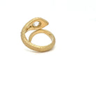 Antique Diamond Coiled Snake Engraved Ring - Castafiore
