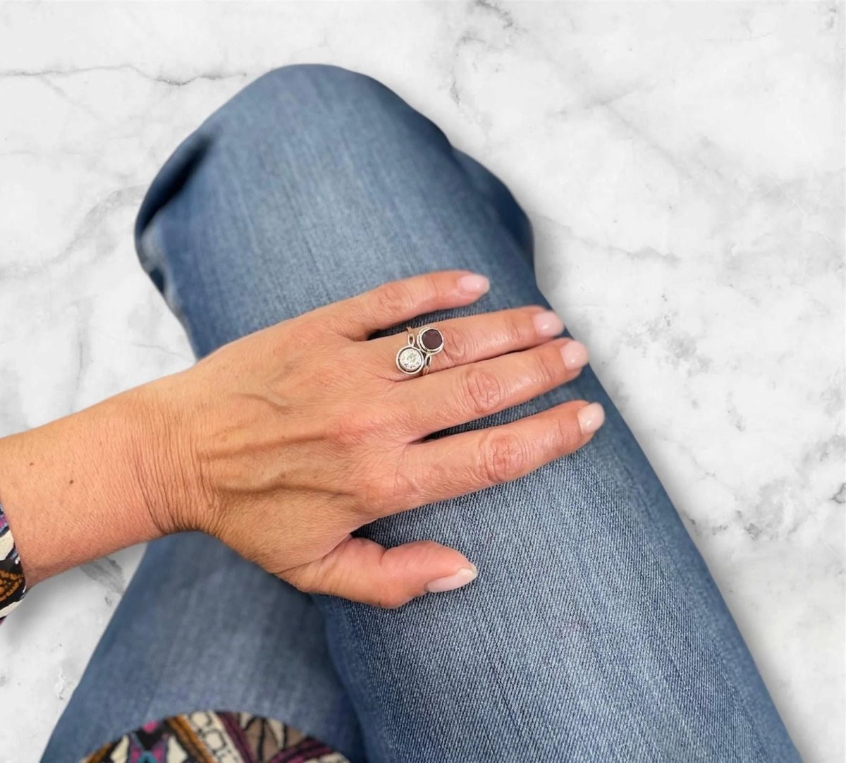 Antique Diamond Ruby Platinum Gold Vous et Moi Ring - Castafiore