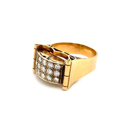 Art Deco 1.50 Carat Diamond Gold Band Ring - Castafiore