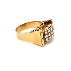 Art Deco 1.50 Carat Diamond Gold Band Ring - Castafiore