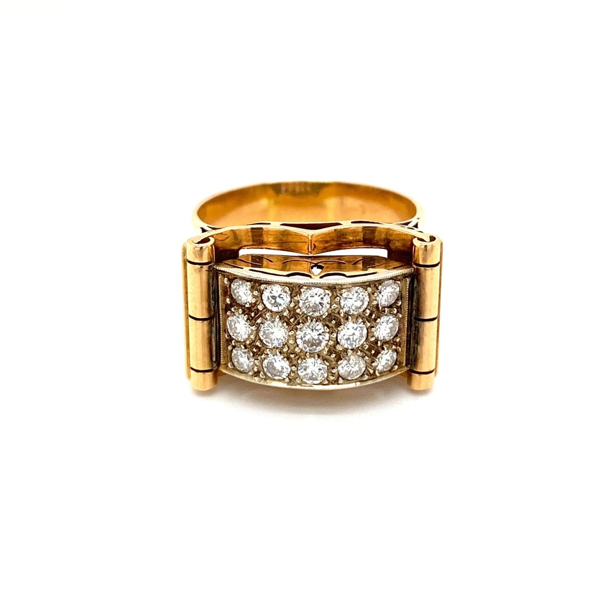 Art Deco 1.50 Carat Diamond Gold Band Ring - Castafiore