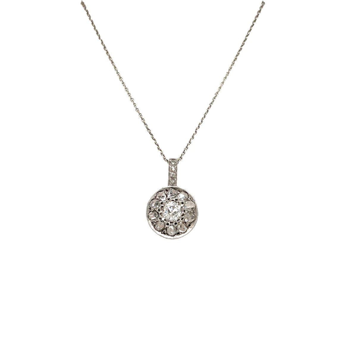 Art Deco 2.10 Carat Diamond Pendant Necklace - Castafiore