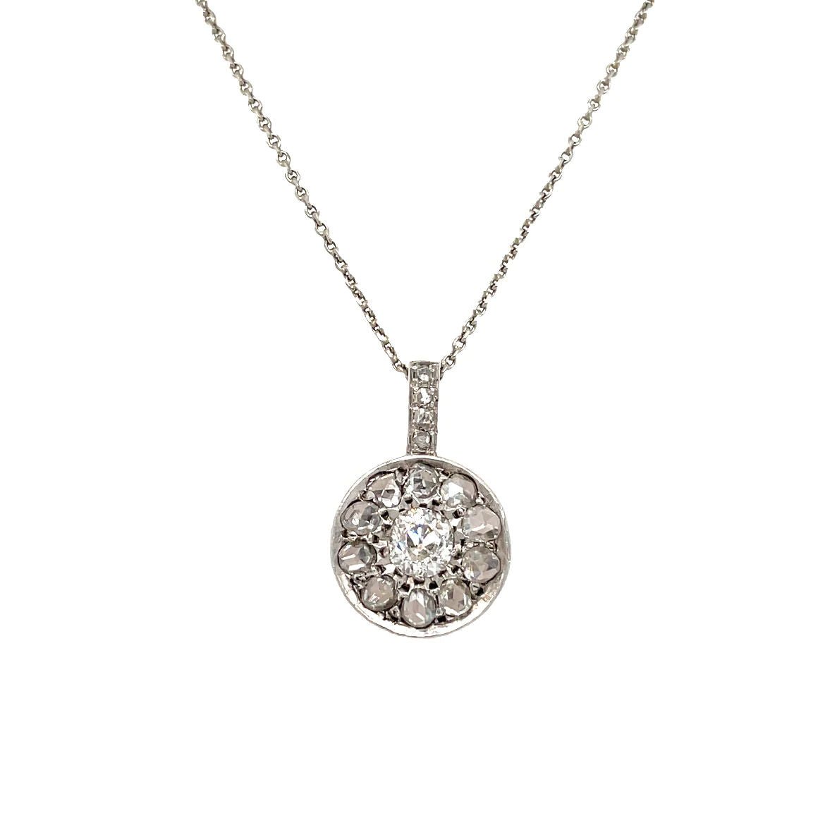 Art Deco 2.10 Carat Diamond Pendant Necklace - Castafiore