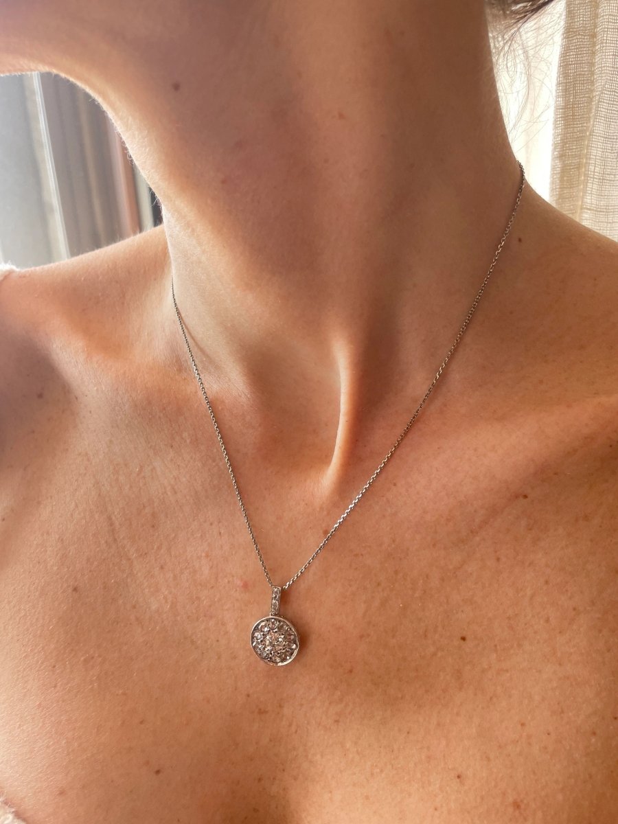 Art Deco 2.10 Carat Diamond Pendant Necklace - Castafiore