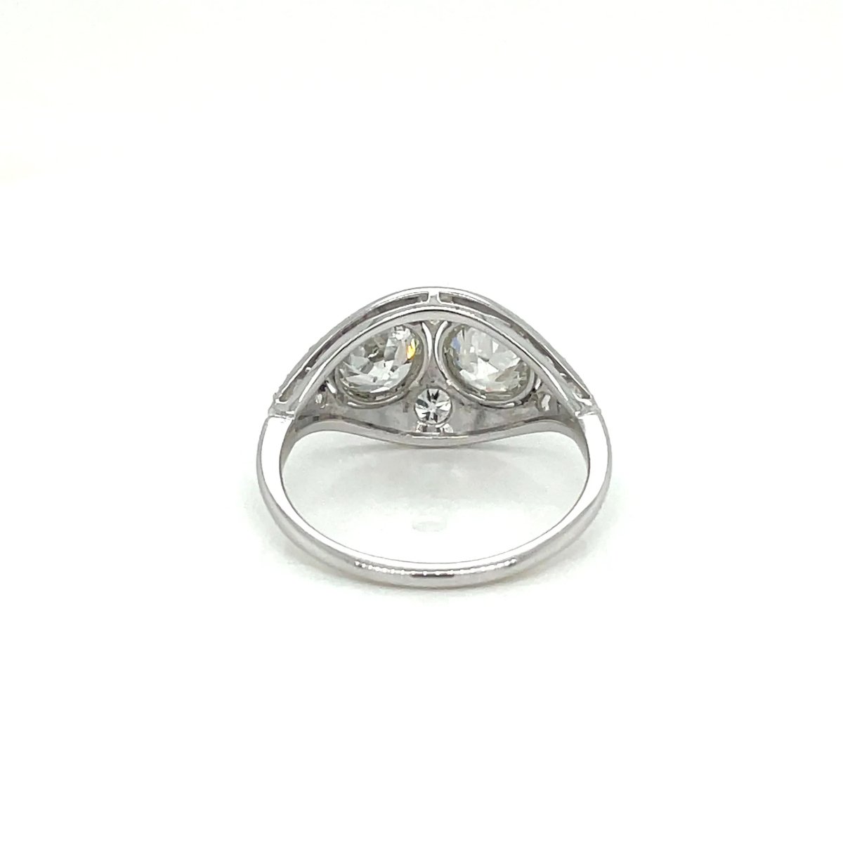 Art Deco 2.45 Carat Diamond Plaque Filigree Ring - Castafiore
