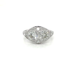 Art Deco 2.45 Carat Diamond Plaque Filigree Ring - Castafiore