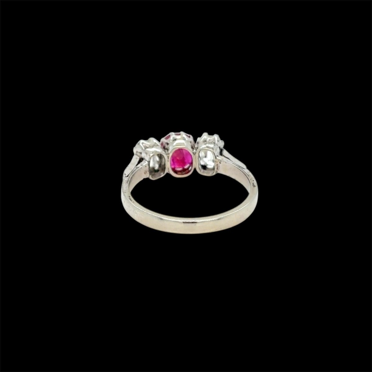 Art Deco Certified Unheated Burmese Ruby Diamond Gold Ring - Castafiore