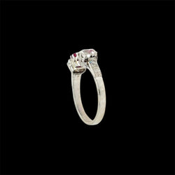 Art Deco Certified Unheated Burmese Ruby Diamond Gold Ring - Castafiore