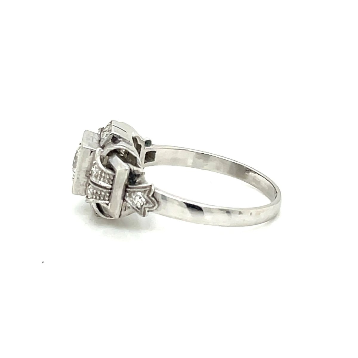 Art Deco Diamond Engagement Ring - Castafiore