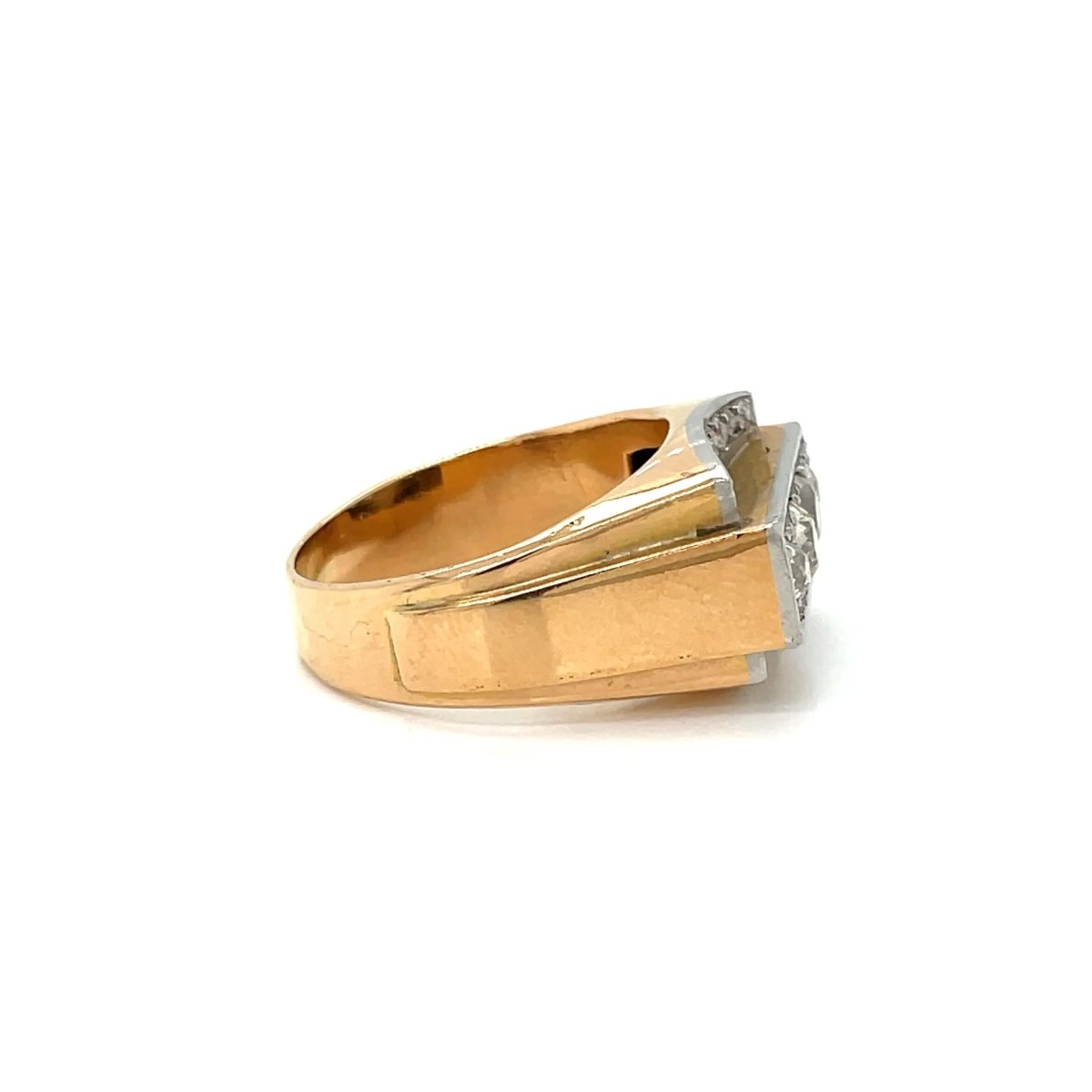 Art Deco Diamond Gold Cocktail Ring - Castafiore