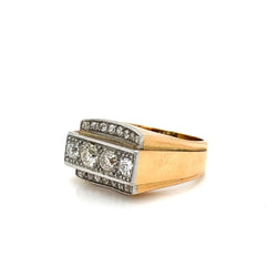 Art Deco Diamond Gold Cocktail Ring - Castafiore