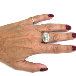 Art Deco Diamond Gold Cocktail Ring - Castafiore