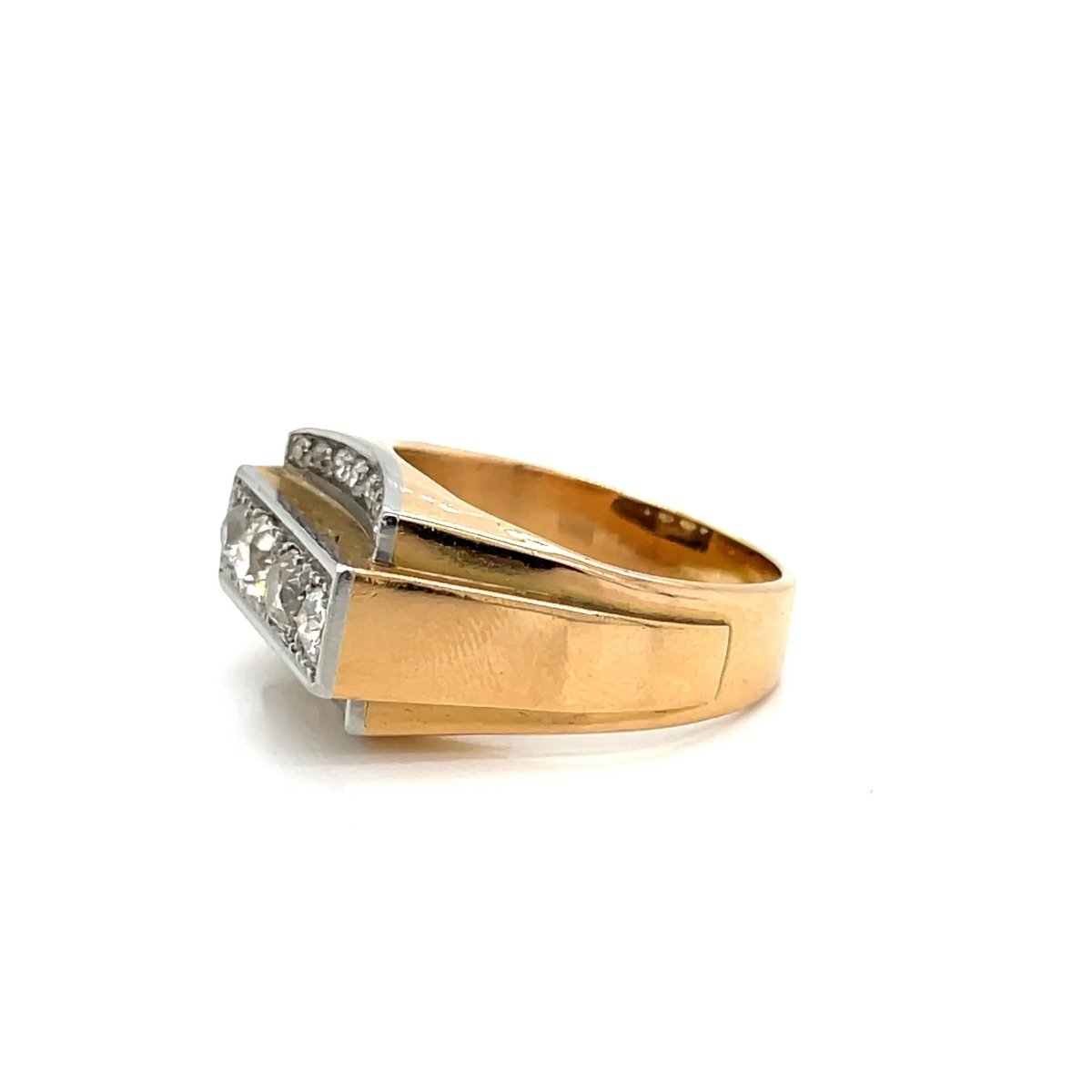Art Deco Diamond Gold Cocktail Ring - Castafiore