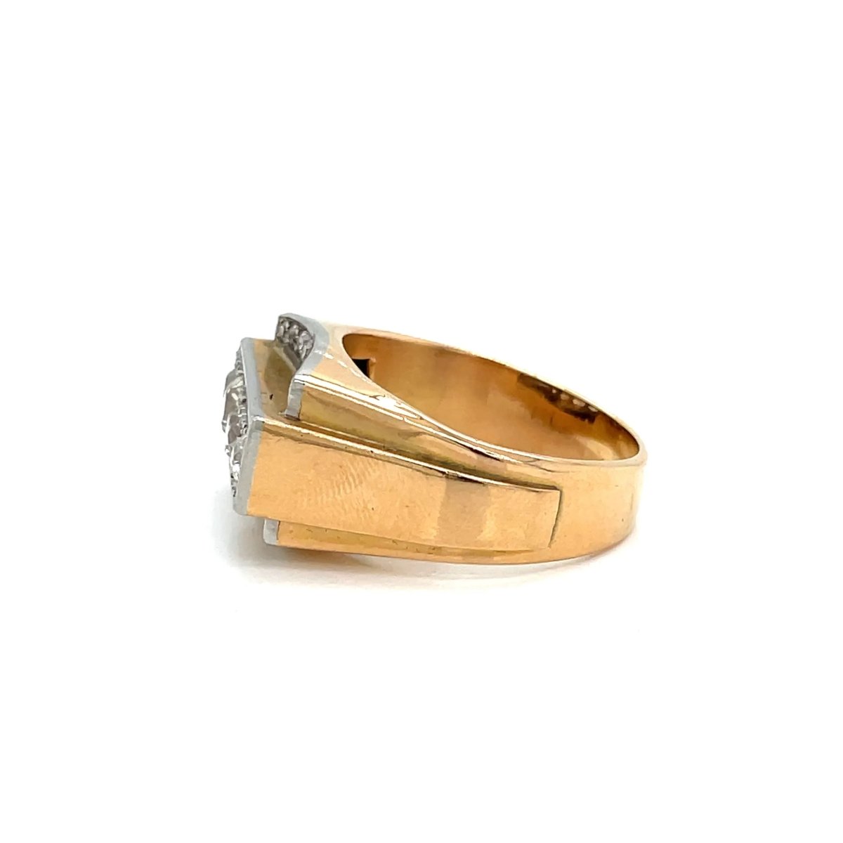 Art Deco Diamond Gold Cocktail Ring - Castafiore