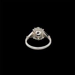 Art Deco Diamond Plaque Filigree Engagement Ring - Castafiore