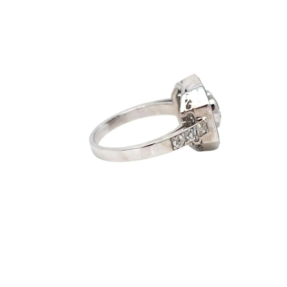 Art Deco Onyx 1.05 Carat Diamond Gold Ring - Castafiore