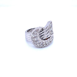 Art Deco Style Diamond Gold Bow Ring - Castafiore