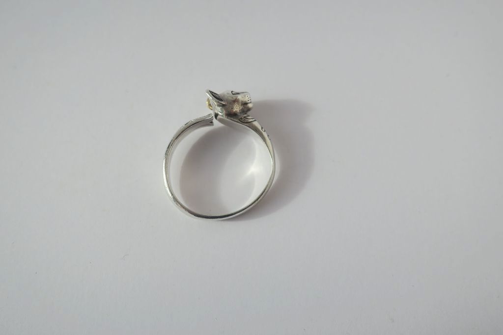 Arthus BERTRAND - Bague Le Chat Egyptien Argent et Or - Castafiore