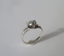 Arthus BERTRAND - Bague Le Chat Egyptien Argent et Or - Castafiore