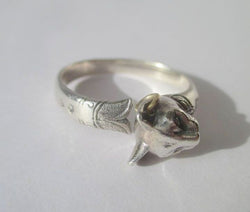 Arthus BERTRAND - Bague Le Chat Egyptien Argent et Or - Castafiore