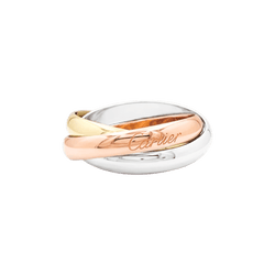 Bague Cartier, "Trinity Classique", trois anneaux en trois tons d'or.