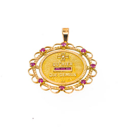 Augis Pendentif Médaille Médaille d'amour Or jaune Rubis - Castafiore