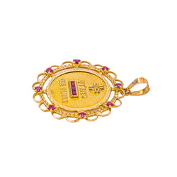 Augis Pendentif Médaille Médaille d'amour Or jaune Rubis - Castafiore